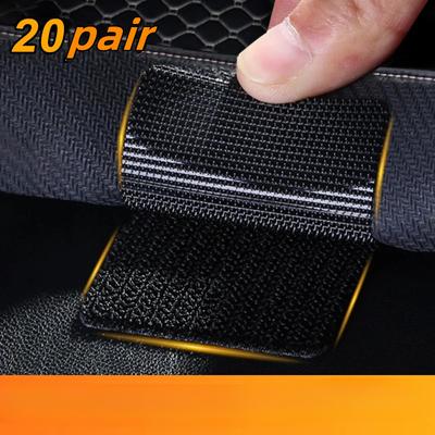 1-20pair Velcro Car Foot Mats Fixed Stickers Double-sided Adhesive Carpet Mat Fixing Stickers Auto Interior Accessories