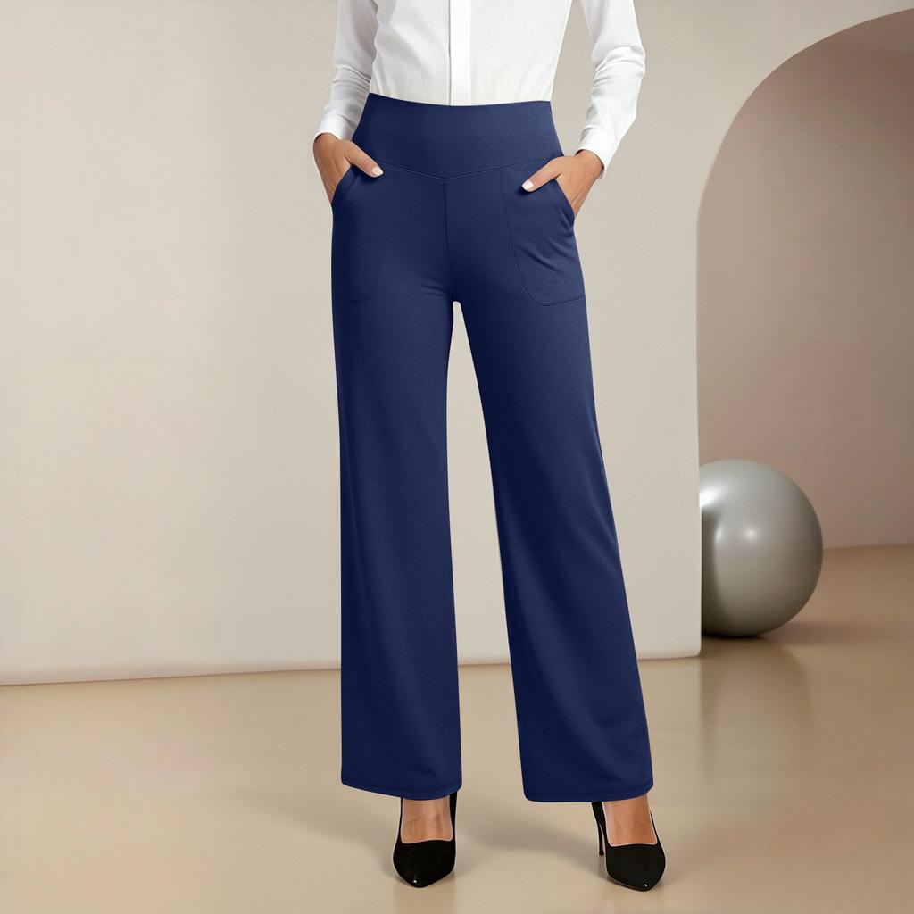 Women's Work Pants, Wide-Leg Yoga Pants, High-Waisted Sweatpants