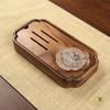 Walnut Chinese Style Solid Wood Tea Tray for Gongfu Tea Ceremony - Compact Water Storage for Home or Office Use
