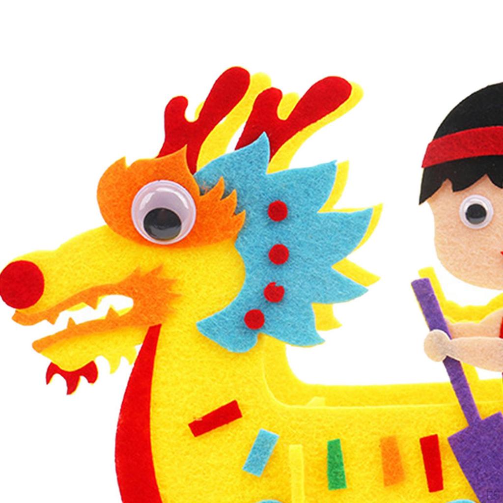 Material Pack Dragon Boat Novelty Art Ornament Handmade Kids Handcraft for Decor