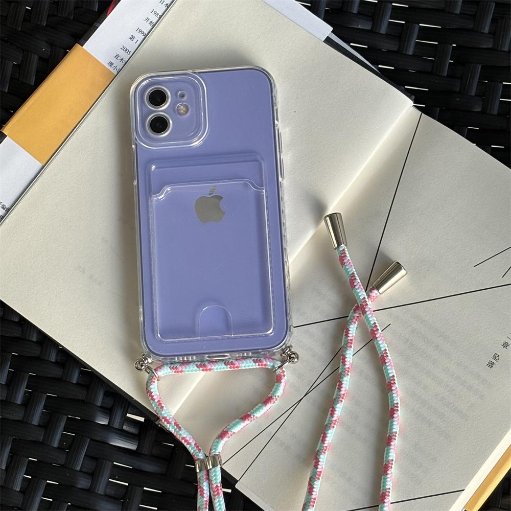 Funda Poco X7 Pro Crossbody Lanyard Cord Silicone Transparent Case For Xiaomi Poco X7 Necklace With Strap Card Slots Cover