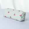 Retro Cherry Print Makeup Bag Cute Large Capacity Toiletry Bag Multifunctional Quilted Cotton Pencil Case Makeup Storage