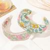 New Chinese Styles Wide Headband with Embroidered Flowers Comfortable High Skull Hairhoop For Everyday Wear Formal Event