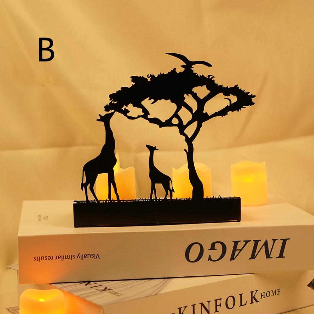 Creative Metal Candle Holder Home Decoration European Wrought Iron Candle Holder Elephant Elk Metal Ornament Valentine's Day