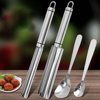 Pinza per Polpette in Acciaio Inossidabile Fai da Te Stampo per Polpette di Pesce Carne Riso Strumenti per Fare Polpette Ripiene Rotonde Accessori da Cucina