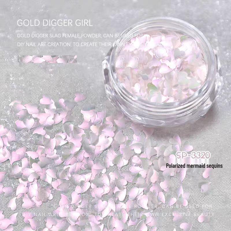 Iridescent Mermaid Nail Art: Fine & Coarse Glitter Sequins (Butterfly & Star)