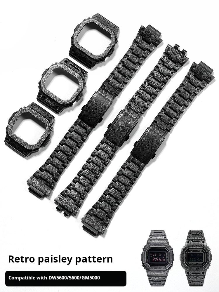 Für CASIO DW5600 GMWB5000 G5600E Titan GWM5610 Edelstahl Uhrengehäuse 5610 5600 5000 Metalllünette Armband Mod Kit Mit Werkzeugen