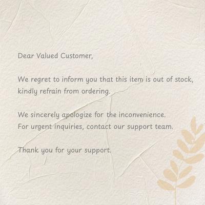 This Item Was Out of Stock, Kindly Refrain from Ordering