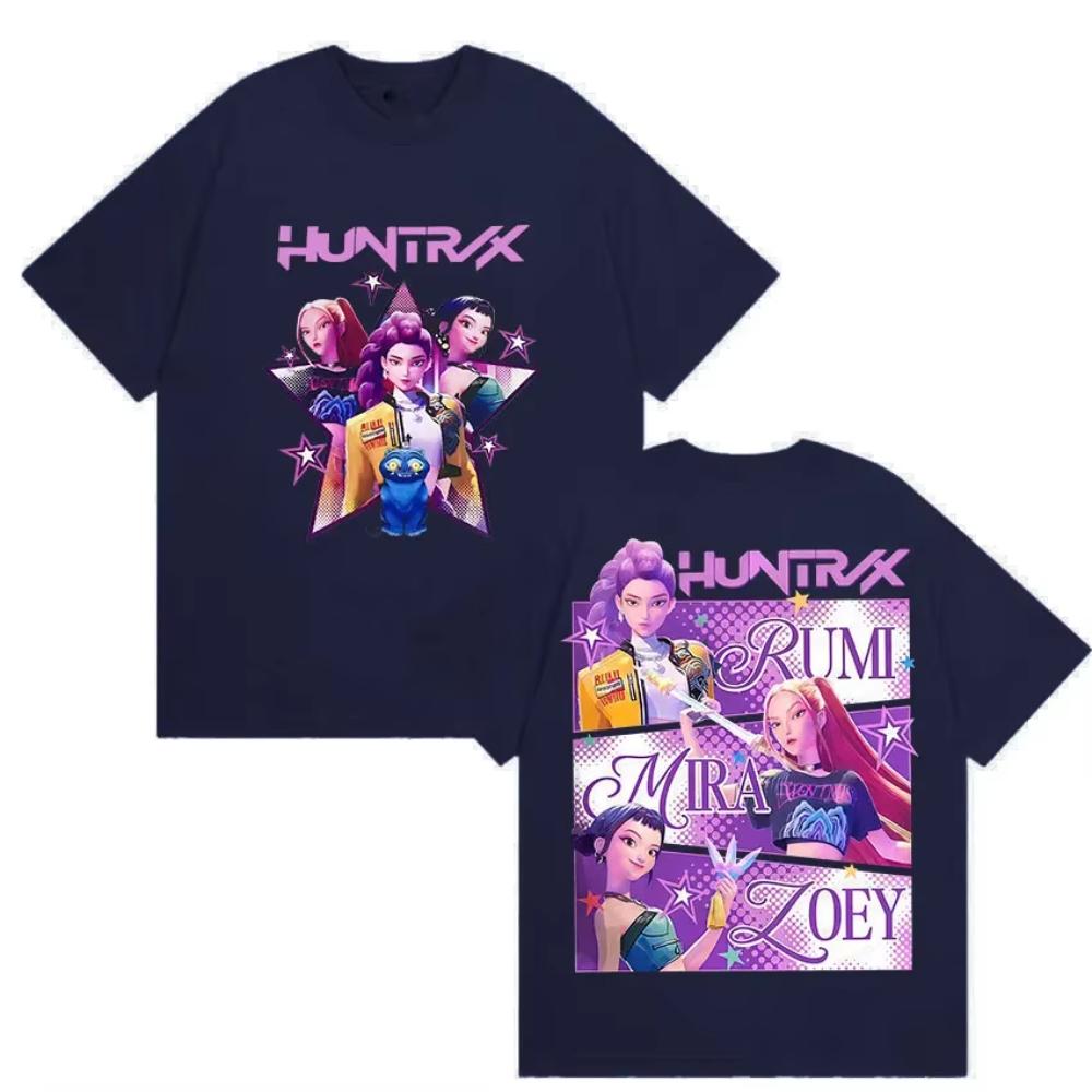 K-pop Demon Hunters Rumi Mira Zpey 2025 Film Graphic T-Shirt Men Women Harajuku High Quality Oversize Cotton T Shirts Streetwear