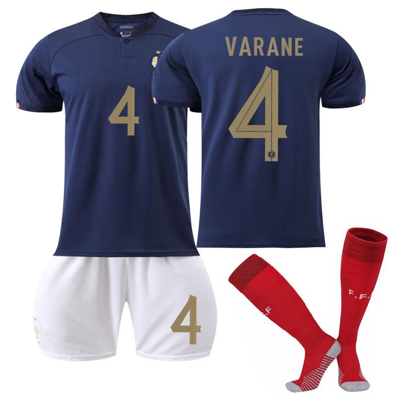 French national team home jersey number Mbappe Griezmann adult football jersey suit men's