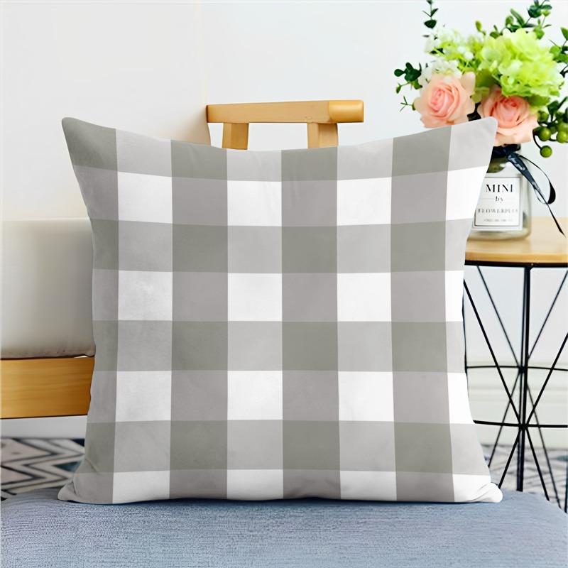 Simple Plaid Striped Pillowcase Dormitory Decoration Office Living Room Home Pillowcase