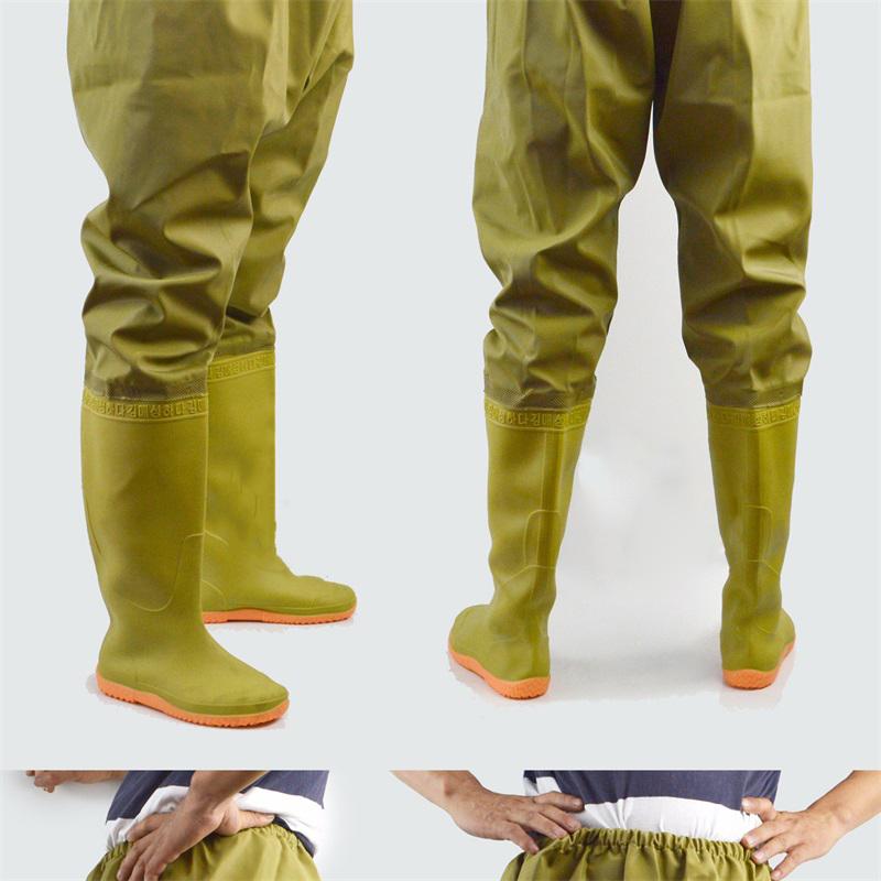 Wader da Pesca Resistenti all'Usura Impermeabili Antiscivolo con Stivali Pantaloni a Vita per Uomo Donna 38