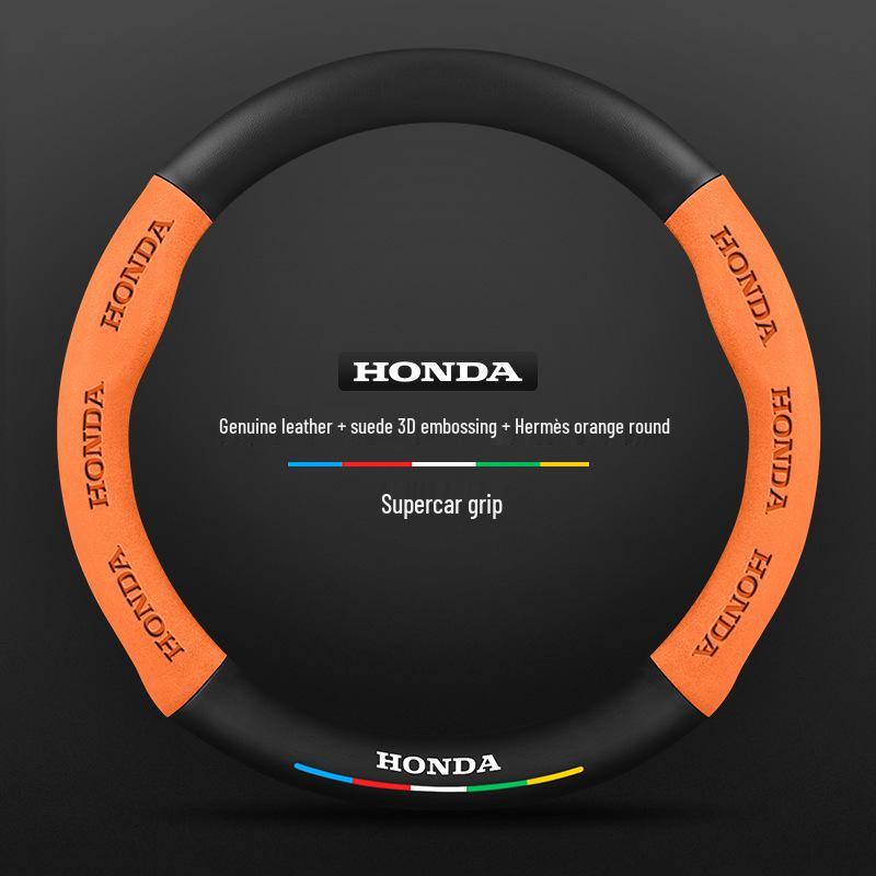 Honda UR-V 17-20 Winter Steering Wheel Cover - Genuine Leather, Suede, Carbon Fiber, Ultra-thin