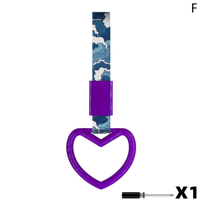 Car Hanging Decoration Heart Shape Auto Japanese Style Interior Pull ring Universal Charm Loop Automobile Accessories