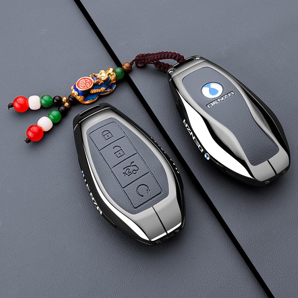Fit For Denza N9 Auto Specialized High-End Metal Key Fob Cover Bag Protective Cover Key Fob Chain Premium Grade Auto Interior Accessory