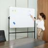 Rolling Whiteboard, 48x32 Inch Double-Sided Magnetic Mobile Whiteboard, 360° Reversible Adjustable Height Dry Erase Board with Wheels & Movable Tray