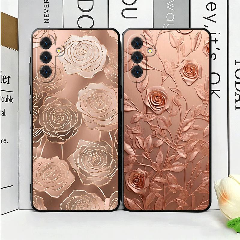 Beautiful Rose Gold Art Soft Phone Case for Samsung A17 A37 A57 A16 A26 A36 A56 A15 A25 A35 A55 A14 A24 A34 A54 A13 A23 A33 A53