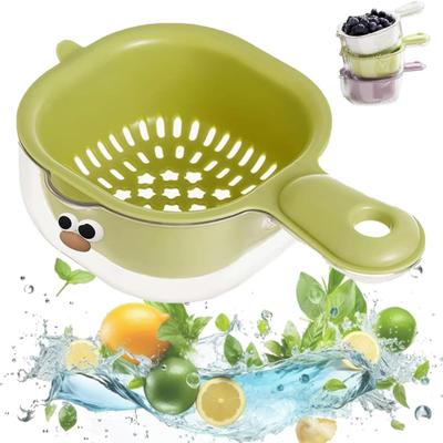 Coș de scurgere cu strat dublu cu mâner ergonomic Capacitate mare Fără BPA Fructe multifuncționale