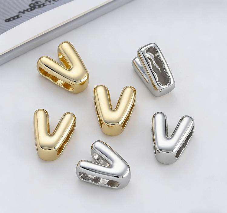 1pc Alphabet Bead Polished Design Mini 3D Bubble 26 Letter Charm for DIY Necklace Bracelet Jewelry Making