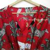 Indisch Rot Lang Tierdruck Baumwolle Hippie Maxi Damen Nachtwäsche Kaftan Kleid CKFTN-SCRN-FULL-BUYIT-031