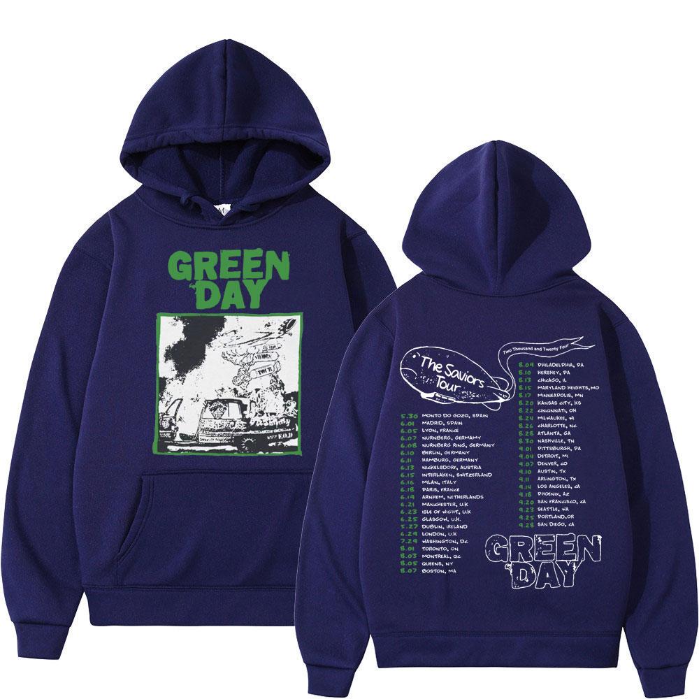 Green Day The Saviors Tour Mikina Street Rock Vintage Mikina s kapucí Pánská Dámská Móda Ležérní Nadměrné Pulovry