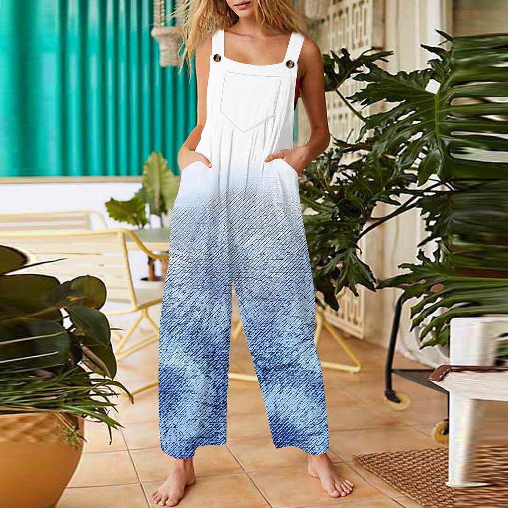Women's Casual Fashion Sleeveless Overalls Jumpsuit