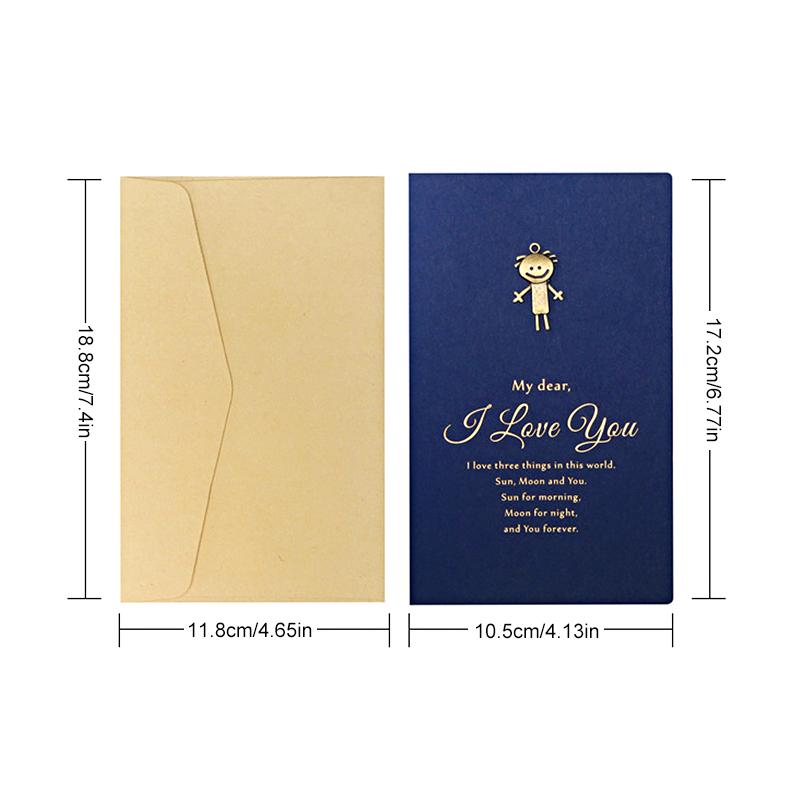 2Pcs Party Supplies For Blessing Gift Kraft Paper Valentine's Day Valentine Cards Vintage With Envelope Cartoon Pattern