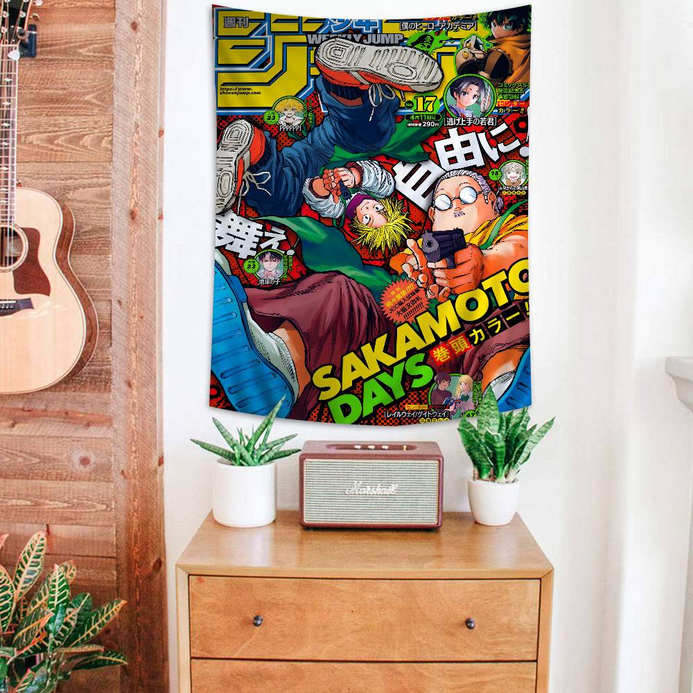SAKAMOTO DAYS Anime Hanging Bohemian Tapestry Japanese Wall Tapestry Anime Kawaii Room Decor