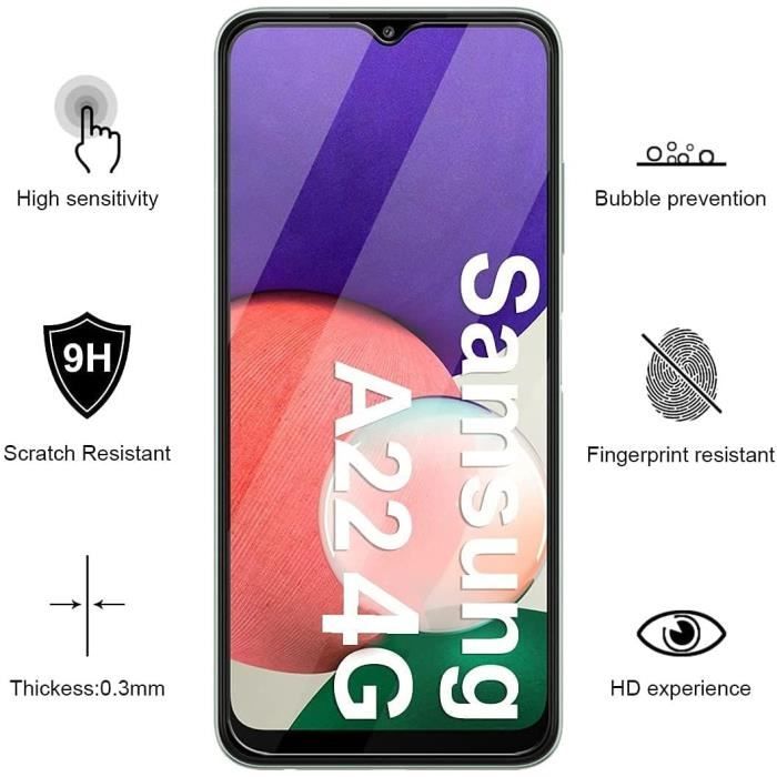 Verre trempé pour Samsung A22 4G - PROSHOP - Protection écran Haut Definition Anti-Poussière Souple Anti-Trace