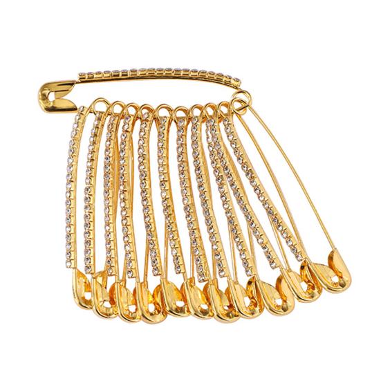 Rhinestone Safety Pins Pants Waist Pins Shiny Shawl Brooches Clothes Fixing Pins Decoration Accessories for Women Dress Pants Skirts Scarves