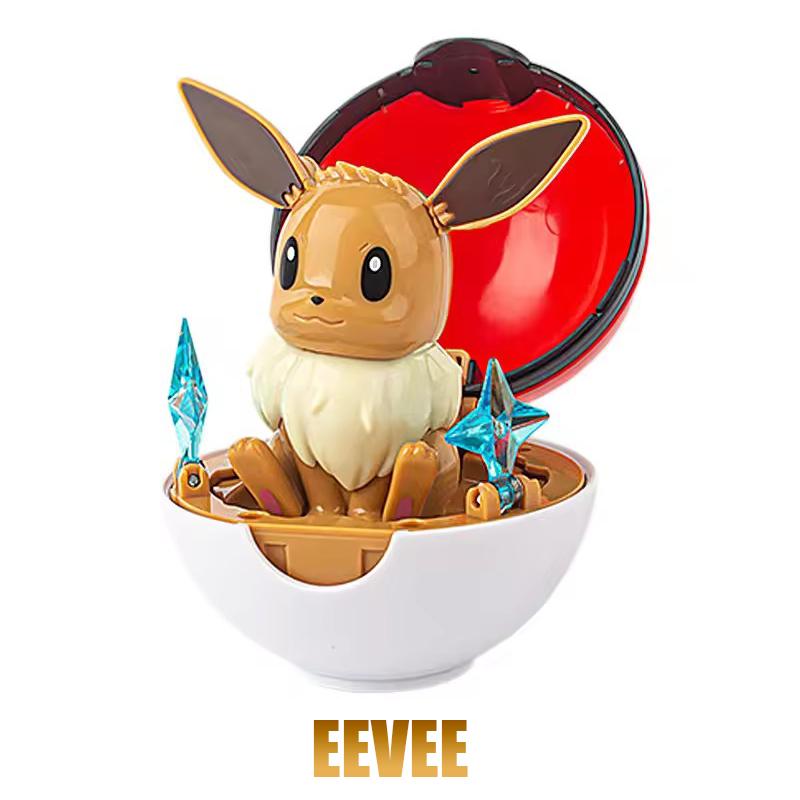 Toys Pokeball Deformation Anime Action Figure Model Pikachu Eevee Squirtle Charmander Bulbasaur Kids Gifts