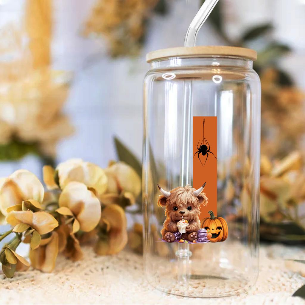 16oz 26 Buchstaben A-Z Libbey Trinkglas Kaffeetasse Mason Einmachglas mit Bambusdeckel & Strohhalm Sommer Getränkegeschirr Glasflasche Hochzeitsgeschenke