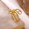 Geometric Gold Color Ring For Women Minimalist Stainless Steel Anillos Asymmetrical Hollow Punk Rings Fashion Jewelry Party Gift
