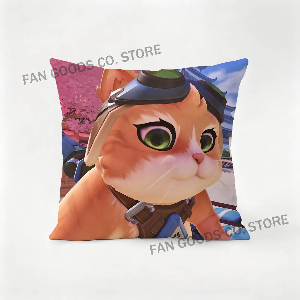 OOverwatch JJetpack cat Printed Pillow Cover Cushion Case Simple Sofa Pillow Case No Pillow Core