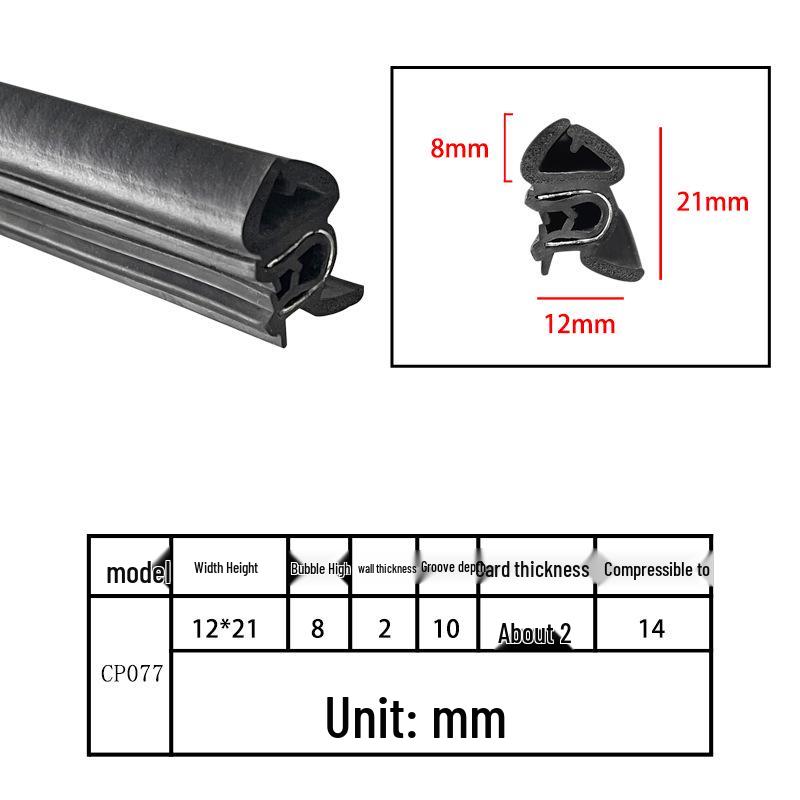 High-Temperature Resistant U-Shaped Rubber Sealing Strip for Dustproofing Electrical Cabinets and Car Doors