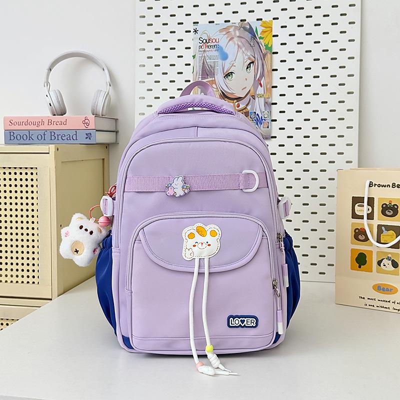 New Junior and Senior High School Students' New Lightweight and Lovely High Value and Large Capacity Multifunctional Backpack with Contrasting Colors.