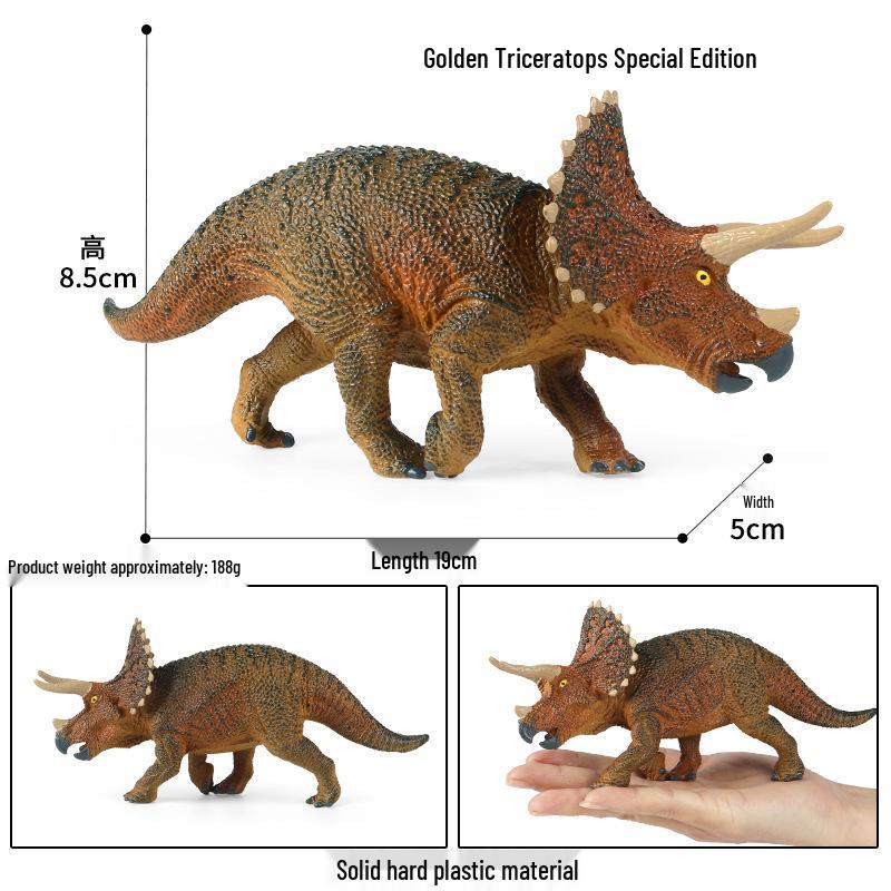 Cretaceous Triceratops Gold Dinosaur Model Ornament