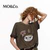 MO&Co. Distressed Snowflake Wash Crew Neck T-Shirt