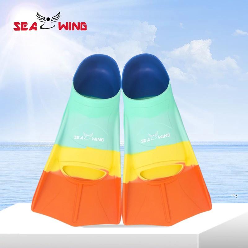Kids Silicone Swim Fins Swimming Training Frog Kick Practice Lightweight Short Blade Dive Children Adults