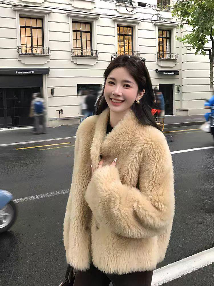 New Mao Mao jacket women's casual imitation fox fur V-neck versatile warm fur integrated