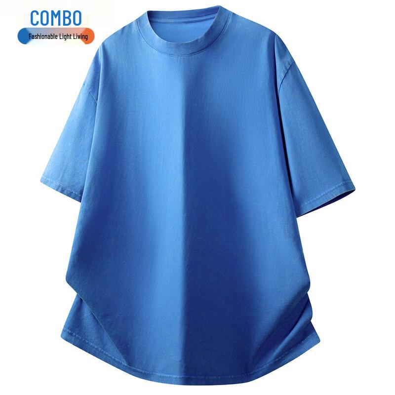 

Men s Heavyweight Mercerized Cotton Round Neck T-Shirt 3XL