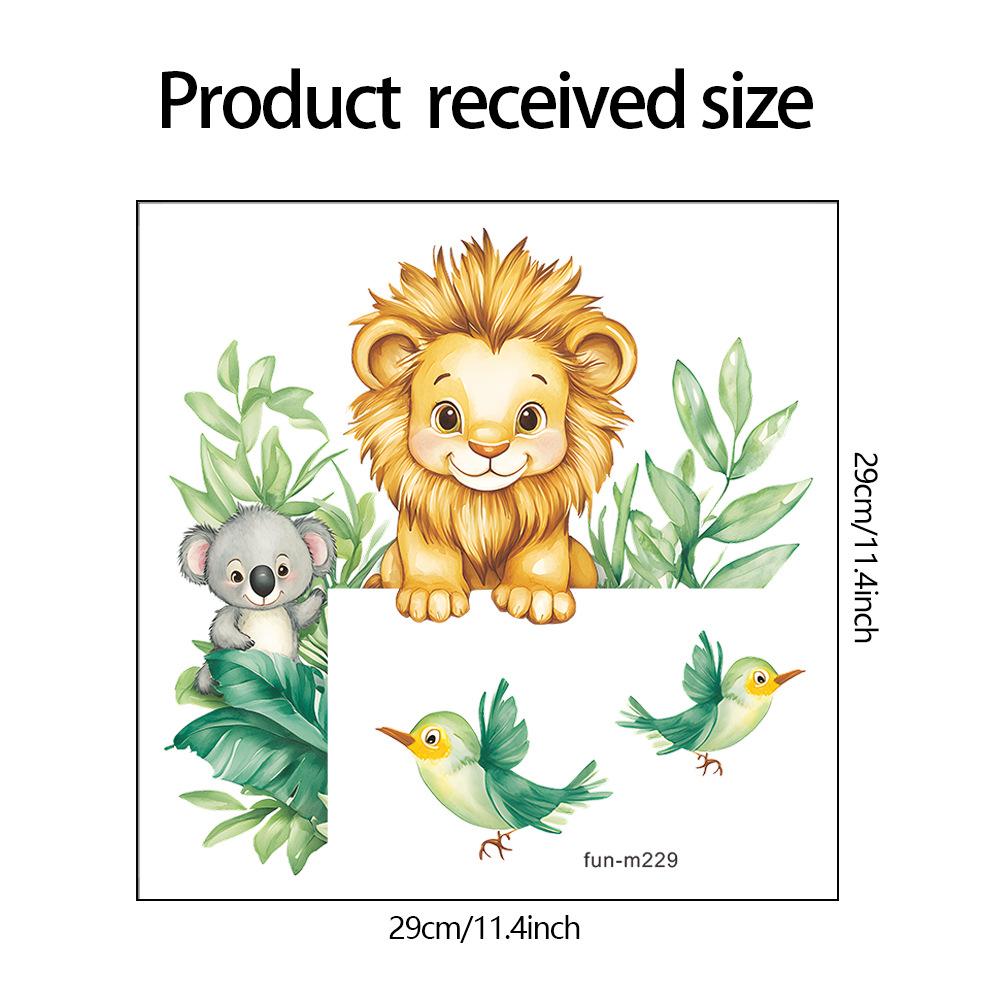 

Playful Lion and Koala Toilet Sticker Waterproof Self-Adhesive Removable Decal for Bathroom WC Home Decor 29x29CM різнокольоровий