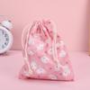 Portable Organizer for Underwear Socks Bra Cotton Makeup Bag Travel Drawstring Bags Ins Flower Print Clothes Organizer