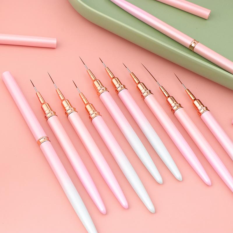 1/5 buc Pensule Profesionale pentru Nail Art, Linii, Detalii, Desen, Pictură, Instrumente Tip Stilou pentru Manichiură