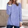 Women's Fashionable Printed Round Neck Long Sleeved Plush Warm Pullover Top