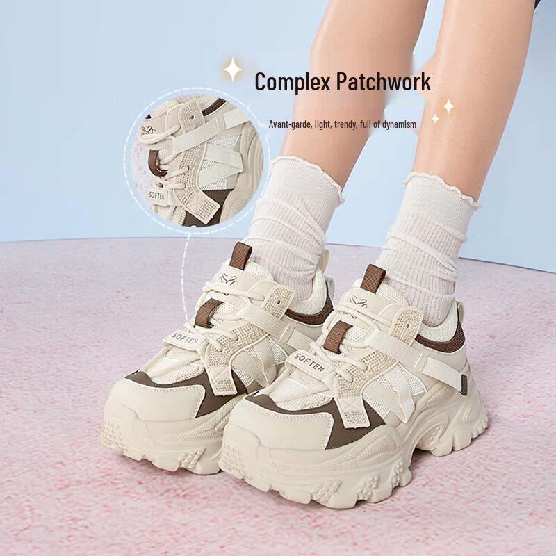 BASTO Women s Chunky Platform Mesh Dad Sneakers 39