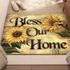 Sunflower Print Welcome Door Mat American Country Style Area Rug Soft Non-slip Floor Mat for Indoor Outdoor Entrance Home Decor