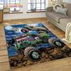 Monster Truck Monster Jam Cartoon Teppich für Wohnzimmer Schlafzimmer Heimdekoration, rutschfeste Bodendekoration für Sofa Fußmatte