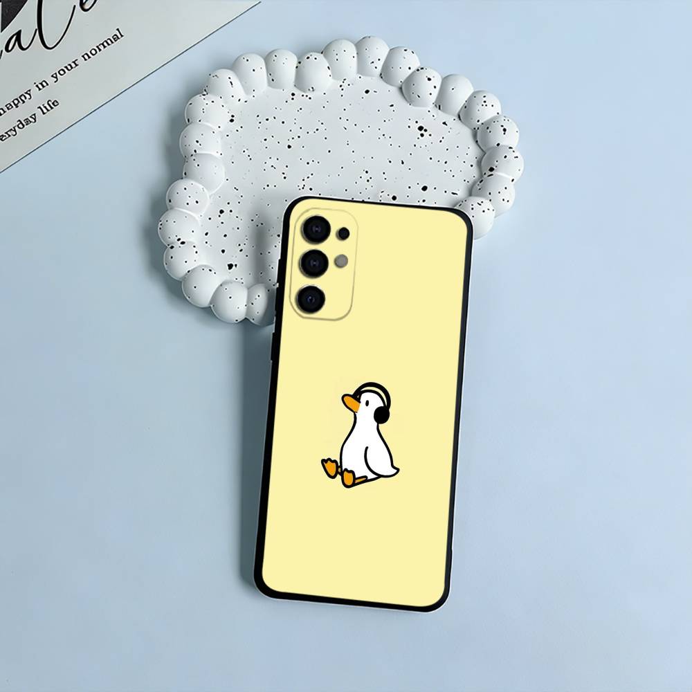F-Funny Duck Soft Silicone Case for Samsung S25, S24, S21, S22, S23, S30, Ultra, S20, Plus, FE, Lite-Black