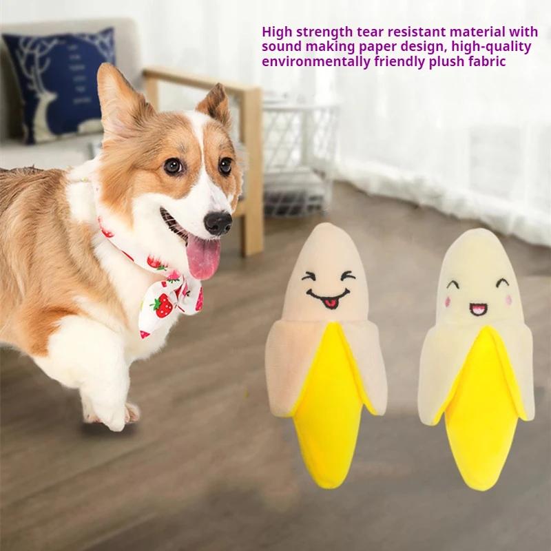 Pet Plush Sound Toys, Dog Toy Supplies Wholesale,  Cat Bite Resistant Puzzle Toys, Fruit Bananas Dog Toy Interactive Dog Toys